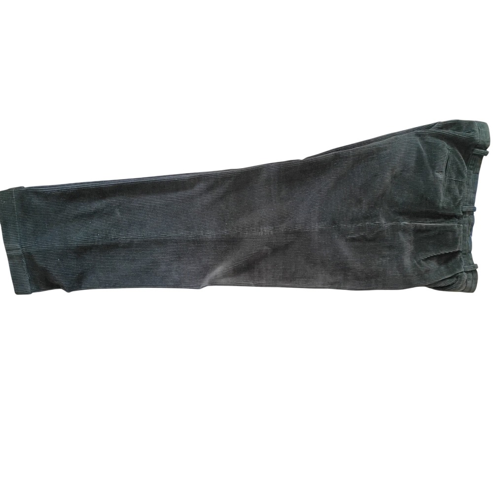 Nautica Mens Corduroy Pants 36x34 Pleated Front Straight Leg Dark Green Grey